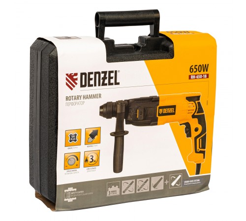 Перфоратор электрический RH-650-18, SDS-plus, 650 Вт, 2.0 Дж, 3 плюс 1 режим Denzel
Перфоратор электрический RH-650-18, SDS-plus, 650 Вт, 2.0 Дж, 3 плюс 1 режим Denzel