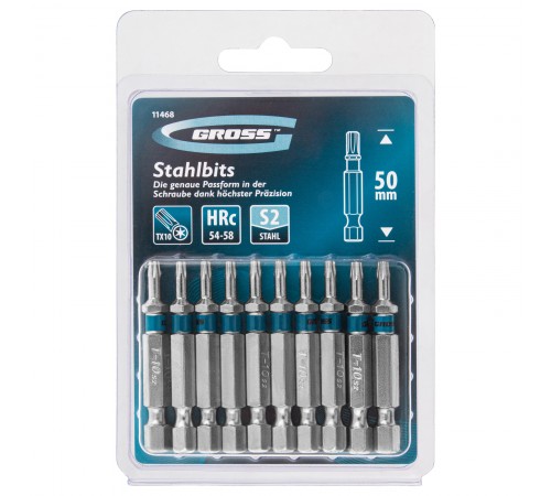 Бита Torx 10 х 50, сталь S2, 10 шт. Gross
Бита Torx 10 х 50, сталь S2, 10 шт. Gross