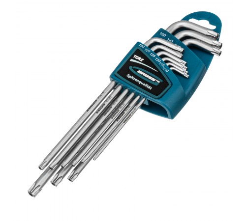 Набор ключей имбусовых Torx -TT, 9 шт: T10-T50, экстра-длинные, S2, сатинированные Gross
Набор ключей имбусовых Torx -TT, 9 шт: T10-T50, экстра-длинные, S2, сатинированные Gross