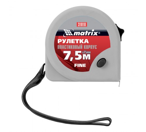 Рулетка Fine,7,5 м х 25 мм,пластиковый корпус Matrix
Рулетка Fine,7,5 м х 25 мм,пластиковый корпус Matrix