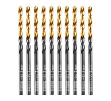 Сверло по металлу, 3 мм, HSS-Tin, Golden Tip, 10 шт. Denzel
