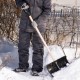 Лопата для уборки снега пластиковая, 470х350х1410 мм, деревянный черенок, Сибртех
