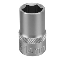 Головка торцевая, 14 мм, шестигранная, CrV, под квадрат 1/2 Stels
