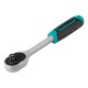 Ключ-трещотка 3/8", CrV, 72 зуба, с быстрым сбросом, матовый хром Stels
