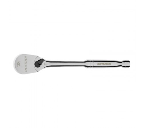 Ключ-трещотка 1/2", CrV, 120 зубьев, цельнометаллический, хром Gross
Ключ-трещотка 1/2", CrV, 120 зубьев, цельнометаллический, хром Gross