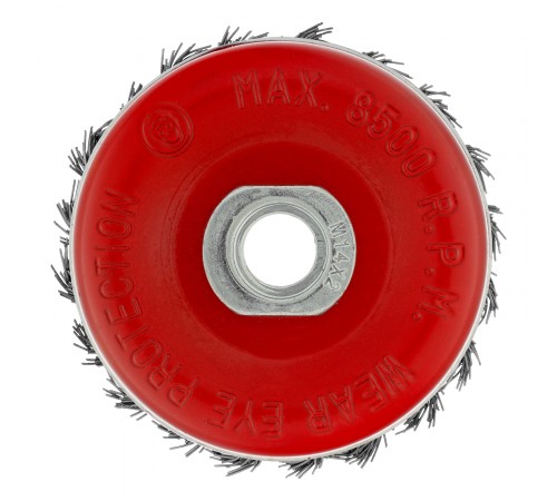 Щетка для УШМ Heavy Duty, 80 мм, М14, "чашка", крученая проволока 0.5 мм Matrix
Щетка для УШМ Heavy Duty, 80 мм, М14, "чашка", крученая проволока 0.5 мм Matrix