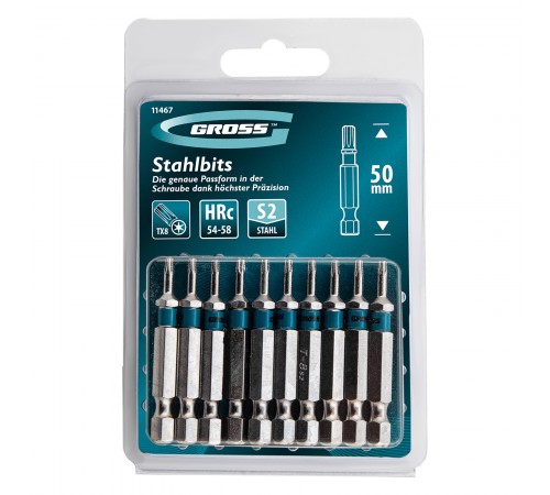Бита Torx 8 х 50, сталь S2, 10 шт. Gross
