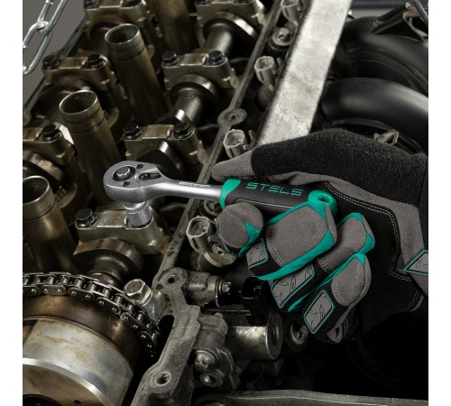 Набор инструментов, 1/2", 1/4", CrV, пластиковый кейс 76 предметов Stels
