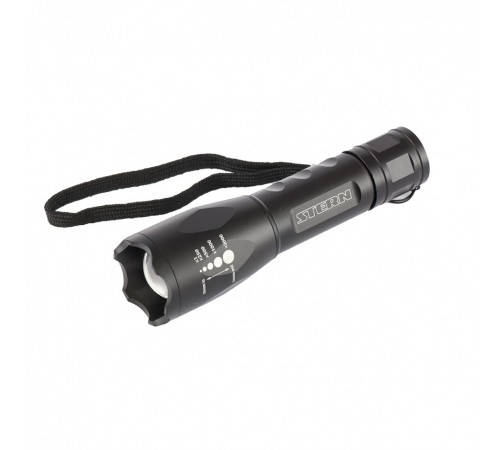 Фонарь, 3 W CREE Led 3 W, зум, 3 режима 100 %-50 %-строб, ремешок, 160 Лм, 200 м, 3 х ААА Stern
