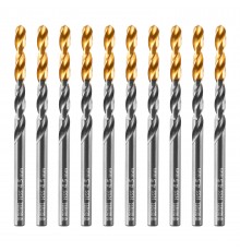 Сверло по металлу, 4,5 мм, HSS-Tin, Golden Tip, 10 шт. Denzel
