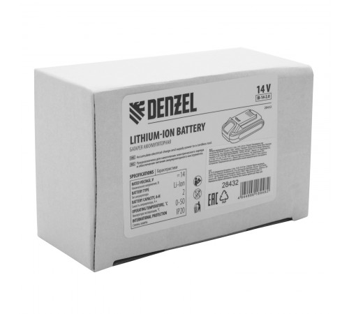 Батарея аккумуляторная IB-14-2.0, Li-Ion, 14 В, 2.0 А/ч Denzel
