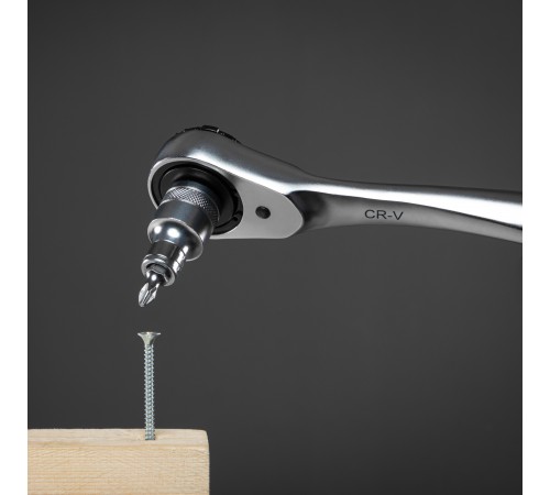 Набор торцевых головок, трещотка 120 зубьев, 1/2",3/8”, CrV, 36 предметов Gross
