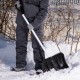 Лопата для уборки снега пластиковая, 530 х 375 х 1400 мм, алюминиевый черенок, Сибртех
