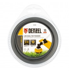 Леска двухкомпонентная для триммера, круглая, 2.4 мм х 15 м, EXTRA CORD Denzel
