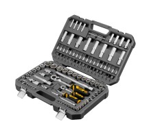 Набор инструментов, 1/2", 1/4", CrV, S2, пластиковый кейс, 109 предметов Denzel
