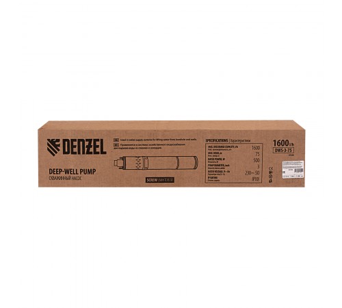 Скважинный насос DWS-3-75, винтовой, диаметр 3", 500 Вт, 1600 л/ч, напор 75 м Denzel
Скважинный насос DWS-3-75, винтовой, диаметр 3", 500 Вт, 1600 л/ч, напор 75 м Denzel