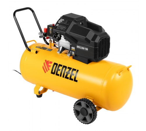Компрессор воздушный DKV2200/100, Х-PRO 2.2 кВт, 400 л/мин, 100л Denzel
