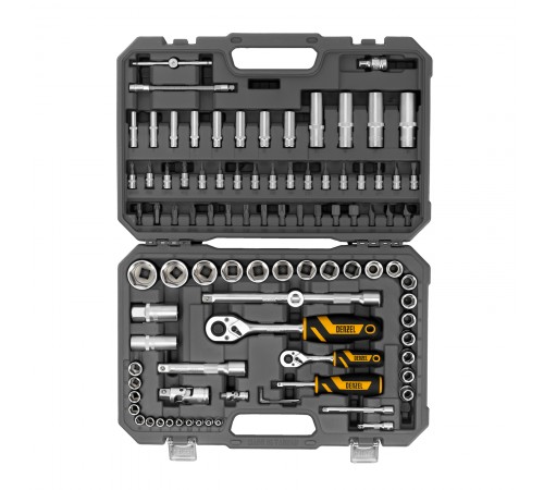 Набор инструментов, 1/2", 1/4", CrV, S2, пластиковый кейс, 94 предмета Denzel
Набор инструментов, 1/2", 1/4", CrV, S2, пластиковый кейс, 94 предмета Denzel