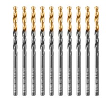 Сверло по металлу, 3,8 мм, HSS-Tin, Golden Tip, 10 шт. Denzel
