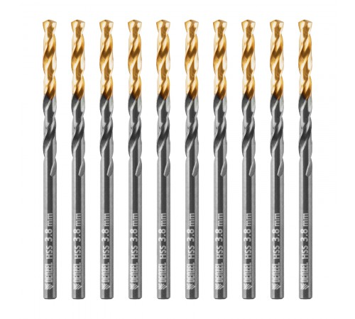 Сверло по металлу, 3,8 мм, HSS-Tin, Golden Tip, 10 шт. Denzel
Сверло по металлу, 3,8 мм, HSS-Tin, Golden Tip, 10 шт. Denzel