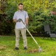 Грабли веерные стальные, 350 х 1450 мм, 18 круглых зубьев, деревянный черенок, Сибртех