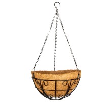 Подвесное кашпо с декором, 30 см, с кокосовой корзиной Palisad
