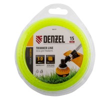 Леска для триммера зубчатый квадрат, 3мм х 15м, блистер FLEX CORD,  Denzel
