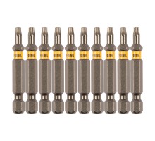 Бита TX 15х50, сталь S2, шестигранный профиль, 10 шт. Е 6,3 Denzel
