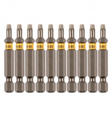 Бита TX 15х50, сталь S2, шестигранный профиль, 10 шт. Е 6,3 Denzel

