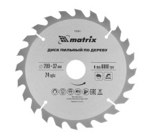 Пильный диск по дереву, 200 х 32 мм, 24 зуба, кольцо 30/32 Matrix Professional
