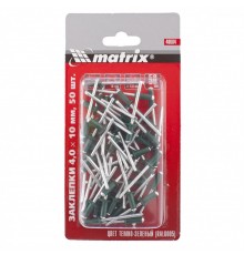 Заклепки 4.0 х 10 мм RAL 6005, темно-зеленые, 50 шт Matrix
