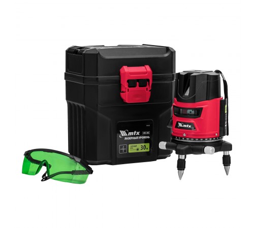 Лазерный уровень CRX-30G, 30 м, зеленый луч, батарейки, резьба 5/8" MTX
