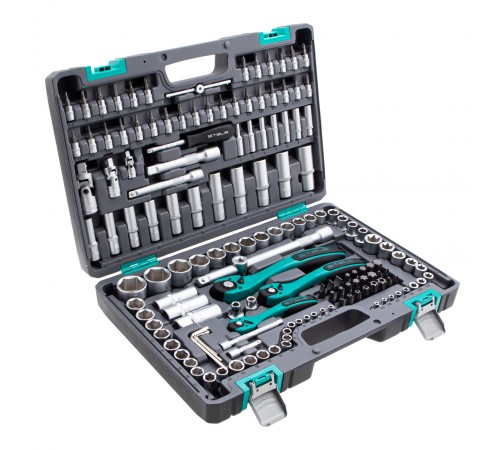 Набор инструментов, 1/4", 3/8", 1/2", Cr-V, S2, усиленный кейс, 151 предмет Stels

