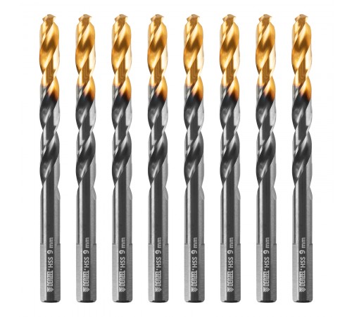 Сверло по металлу, 9 мм, HSS-Tin, Golden Tip, 8 шт. Denzel
Сверло по металлу, 9 мм, HSS-Tin, Golden Tip, 8 шт. Denzel