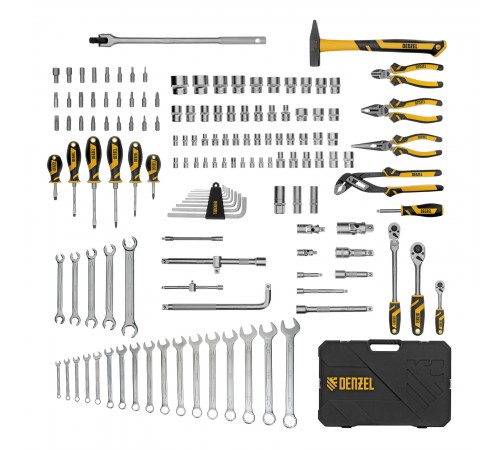 Набор инструментов, 1/2", 1/4", 3/8", CrV, S2, пластиковый кейс, 144 предмета Denzel
Набор инструментов, 1/2", 1/4", 3/8", CrV, S2, пластиковый кейс, 144 предмета Denzel