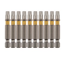 Бита TX 30х50, сталь S2, шестигранный профиль, 10 шт. Е 6,3 Denzel
