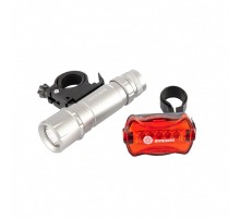 Набор велосипедный: передний 1 Вт Led, 160Lm, задний 5 reD Led Stern
