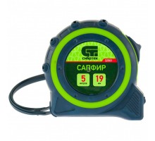 Рулетка Сапфир,двухкомпонентный корпус,5 м х 19 мм Сибртех
