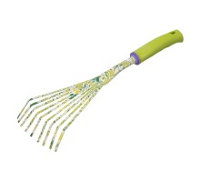 Грабли веерные 9 - зубые, 75 х 385 мм, стальные, пластиковая рукоятка, Flower Green, Palisad
