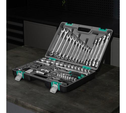 Набор инструментов, 1/2", 1/4", CrV, пластиковый кейс 88 предметов Stels
