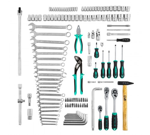 Набор инструментов, 1/2",3/8", 1/4", CrV, пластиковый кейс 142 предмета Stels
Набор инструментов, 1/2",3/8", 1/4", CrV, пластиковый кейс 142 предмета Stels