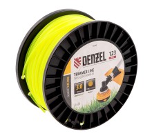 Леска для триммера круглая, 3,0мм х 123м, на DIN катушке FLEX CORD,  Denzel
