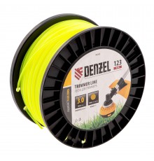 Леска для триммера круглая, 3,0мм х 123м, на DIN катушке FLEX CORD,  Denzel
