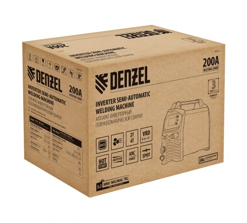 Аппарат инвертор. полуавтомат. сварки MultiMIG-200DP Synergy Double Pulse, 200 А, ПВ 80% Denzel
Аппарат инвертор. полуавтомат. сварки MultiMIG-200DP Synergy Double Pulse, 200 А, ПВ 80% Denzel