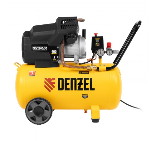 Компрессор воздушный DKV2200/50, Х-PRO 2.2 кВт, 400 л/мин, 50 л Denzel
