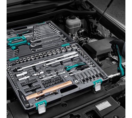 Набор инструментов, 1/4", 1/2", Cr-V, S2, усиленный кейс, 119 предметов Stels
