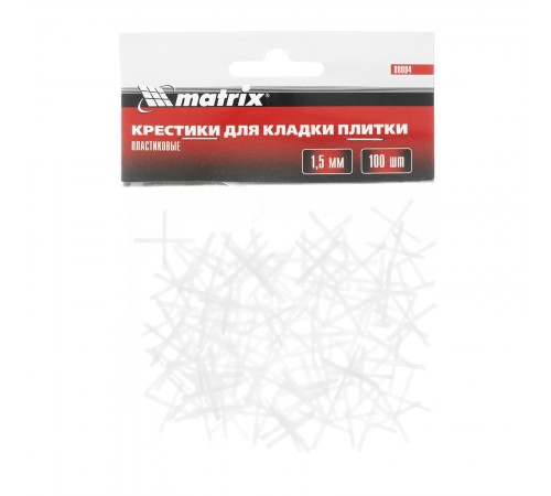 Крестики, 1.5 мм, для кладки плитки, 100 шт Matrix
