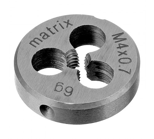 Плашка М4 х 0.7 мм, Р6М5 Matrix
Плашка М4 х 0.7 мм, Р6М5 Matrix
