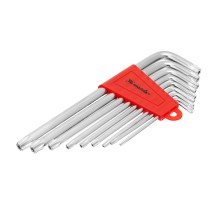 Набор ключей имбусовых Torx , 9 шт, T10-T50, CrV, удлиненных, с сатиновым покрытием Matrix
