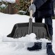 Лопата для уборки снега пластиковая, 420 х 425 х 1550 мм, деревянный черенок, Сибртех
